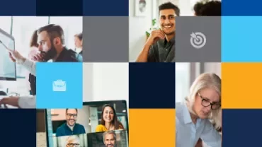 Colagem de pessoas em reunião de equipe online e escritórios.