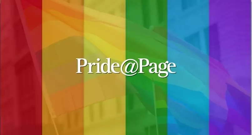 Texto Pride@Page sobre bandeira arco-íris
