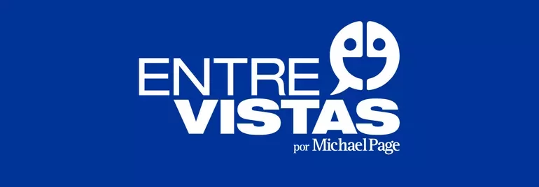 Logotipo azul com o texto 'ENTREVISTAS por Michael Page'.